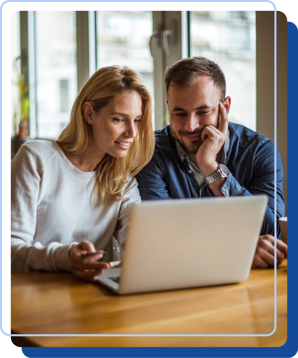 couple looking at computer screen